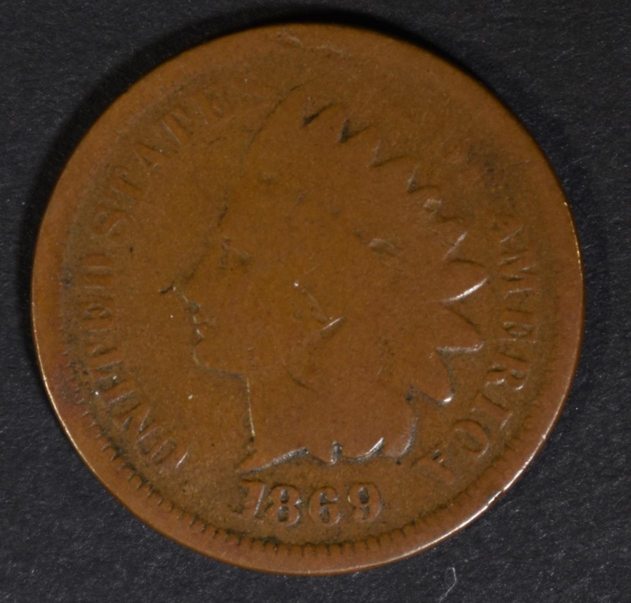 1869/9 INDAN HEAD CENT GOOD