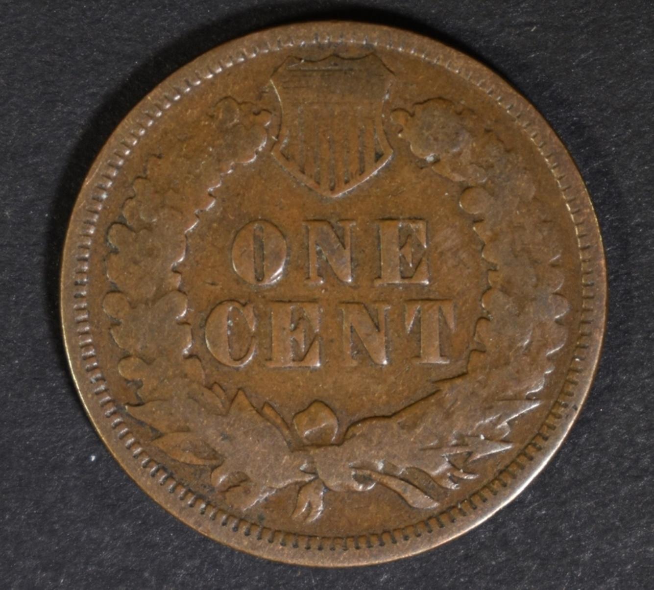 1873 OPEN 3 INDIAN HEAD CENT VG