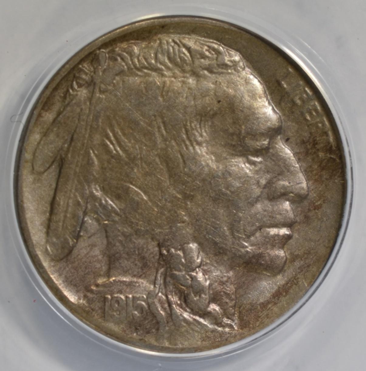 1915-D BUFFALO NICKEL ANACS EF-45