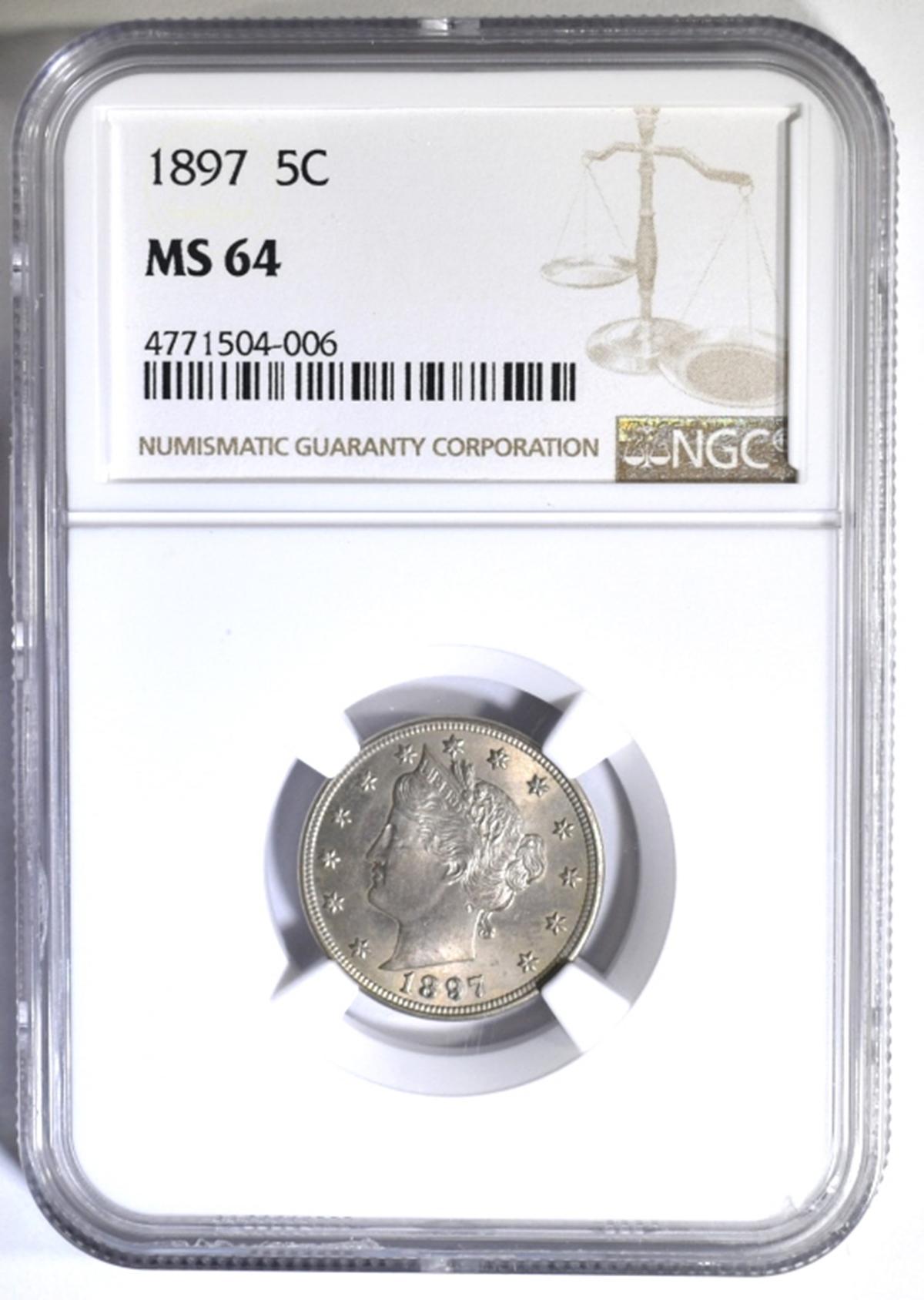 1897 LIBERTY NICKEL NGC MS-64