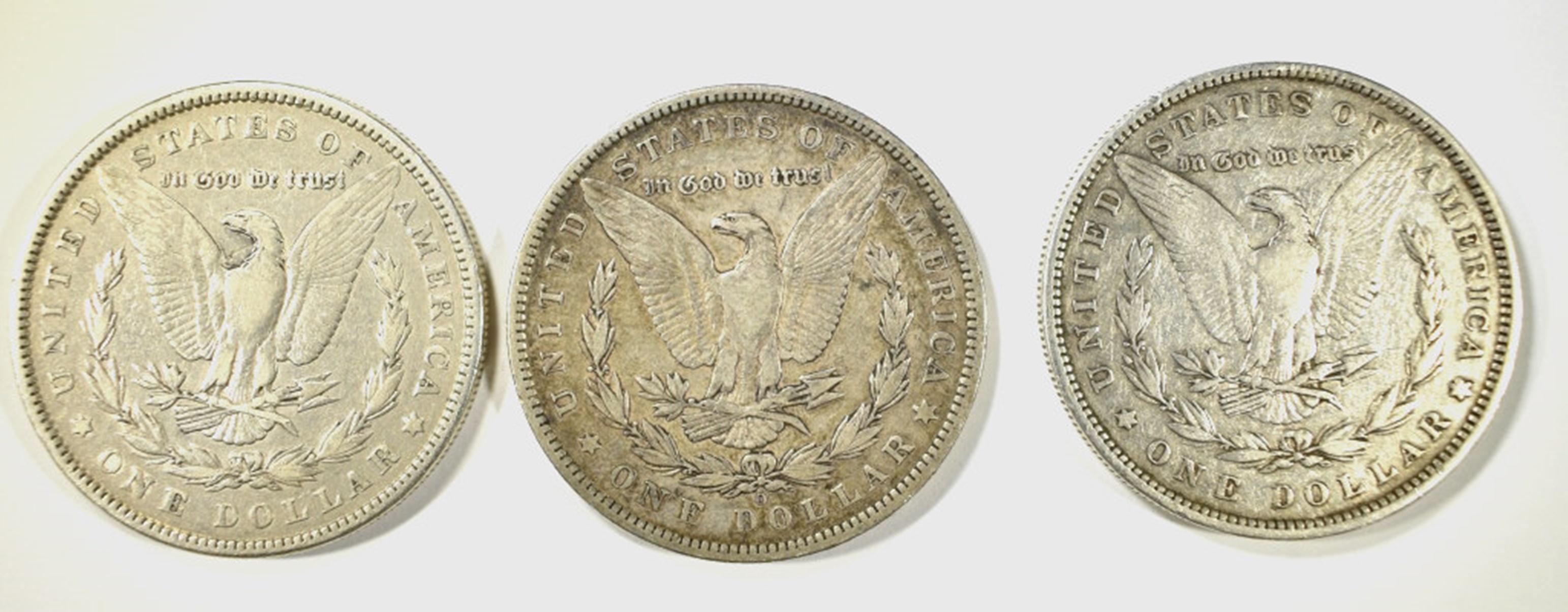 LOT OF 3-MORGAN DOLLARS: