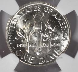 1957-D ROOSEVELT DIME NGC MS-66 FT