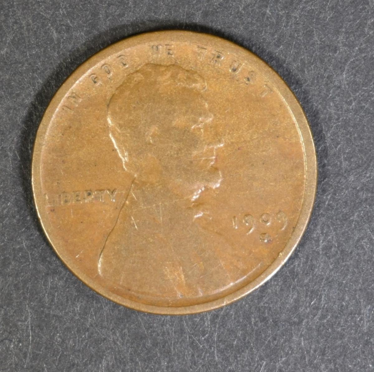 1909-S LINCOLN CENT FINE