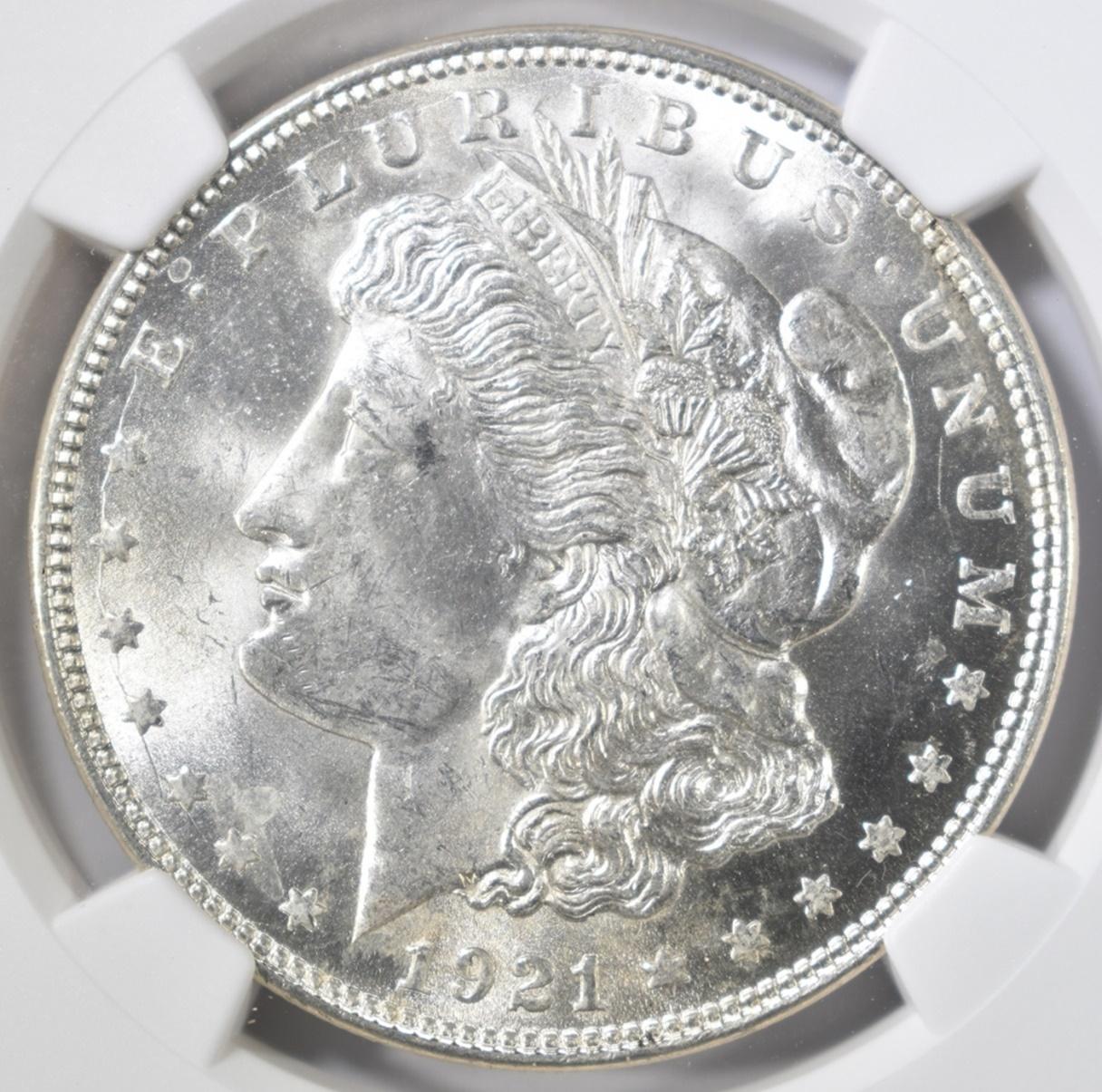 1921 MORGAN DOLLAR NGC  MS 63