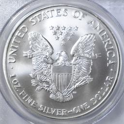 2002 AMERICAN SILVER EAGLE PCGS MS-69