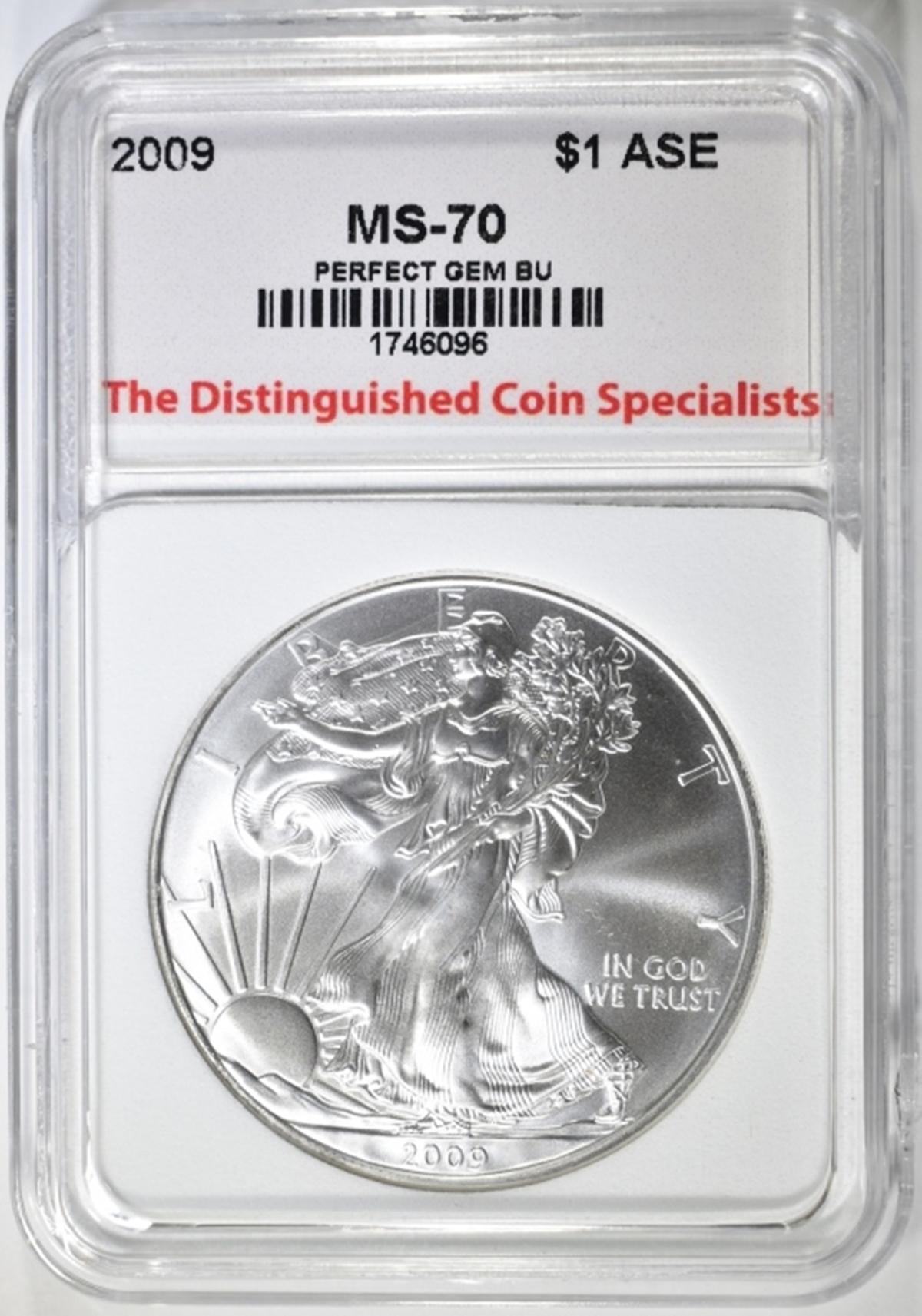 2009 AMERICAN SILVER EAGLE, TDCS PERFECT GEM BU