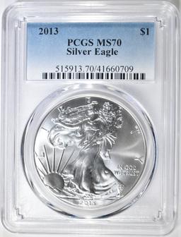 2013 AMERICAN SILVER EAGLE PCGS MS-70