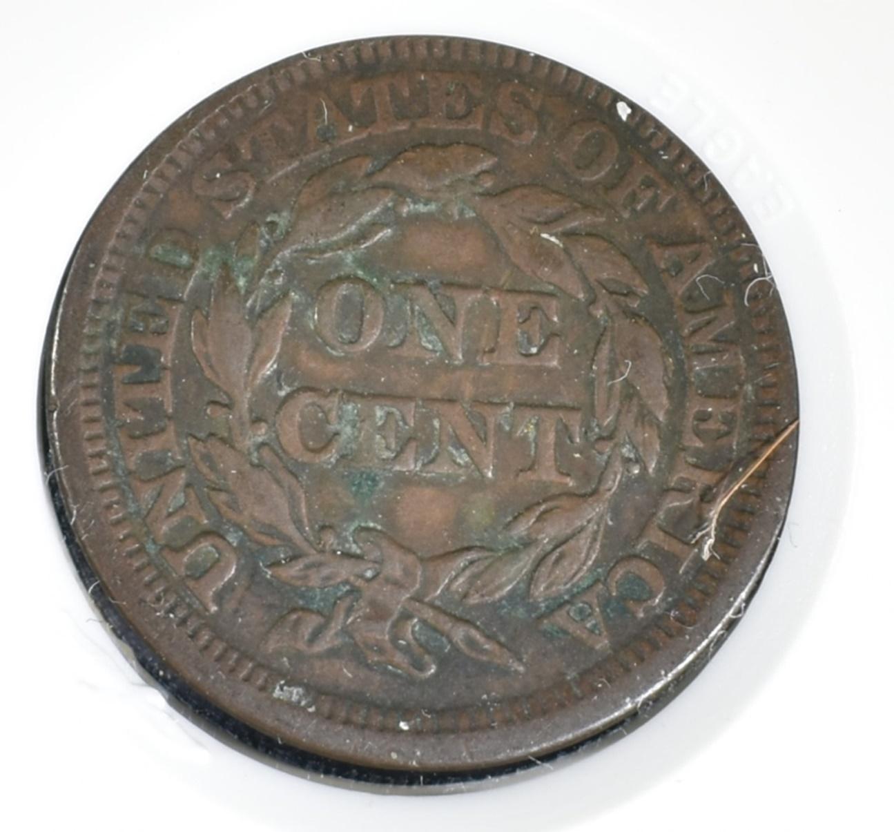 1853 LARGE CENT XF