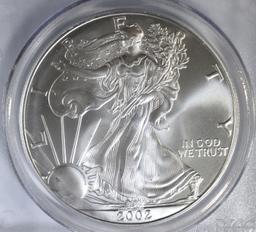 2002 AMERICAN SILVER EAGLE PCGS MS-69