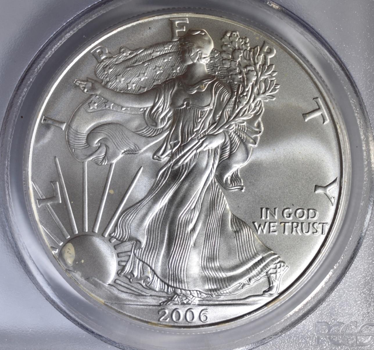 2006 AMERICAN SILVER EAGLE PCGS MS-69