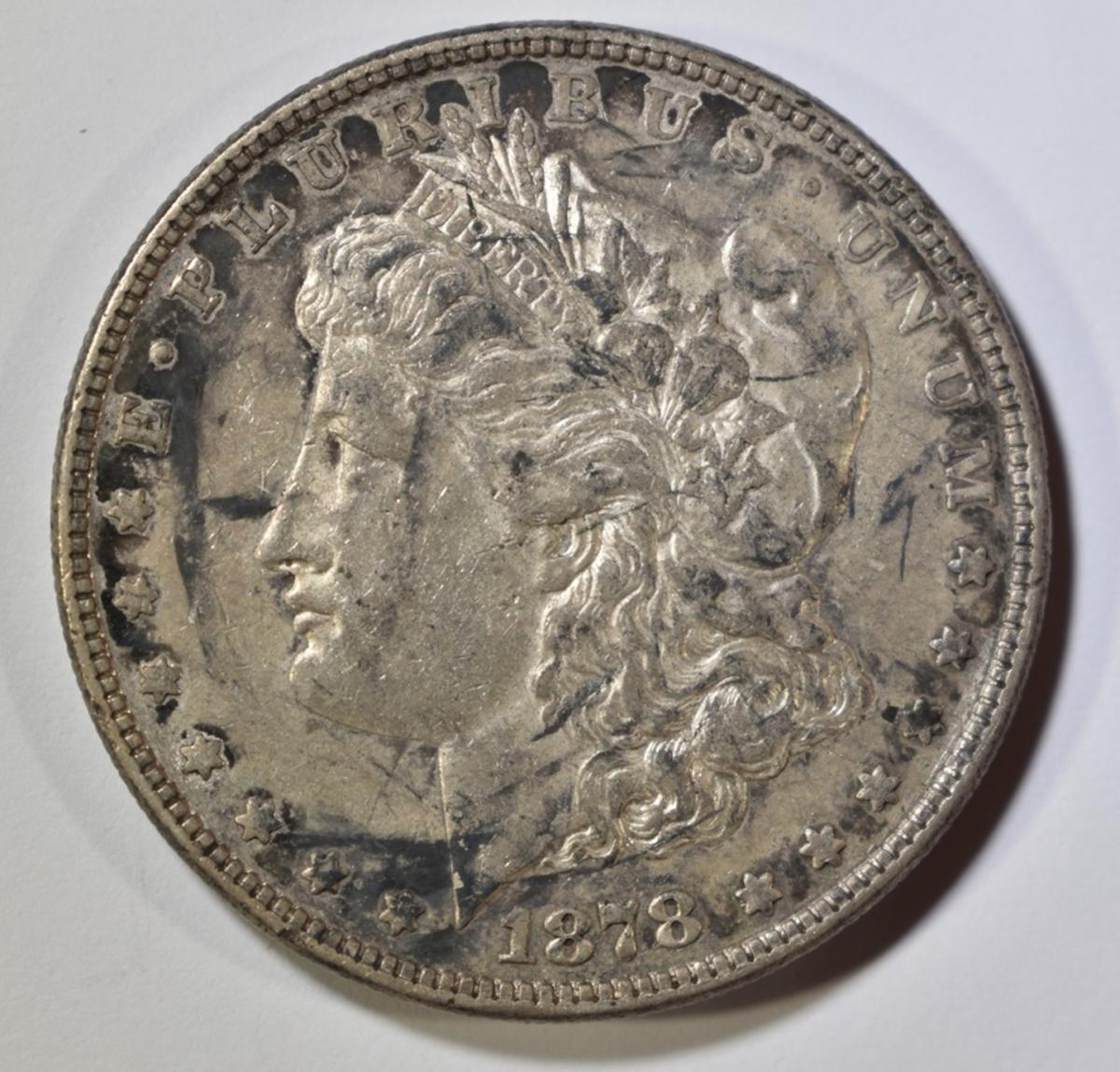 1878 8TF MORGAN DOLLAR AU