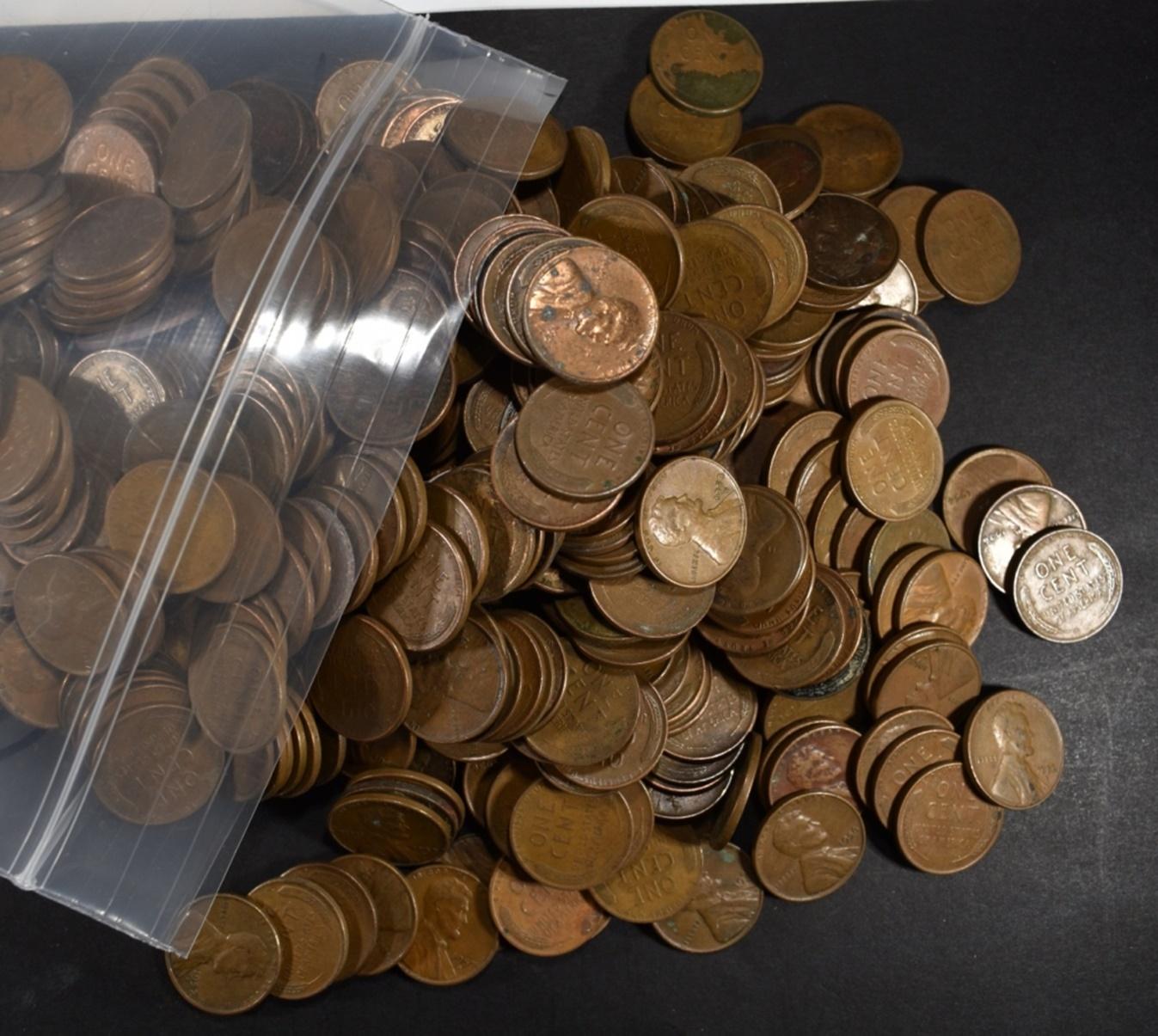 500-MIXED DATE CIRC LINCOLN WHEAT CENTS