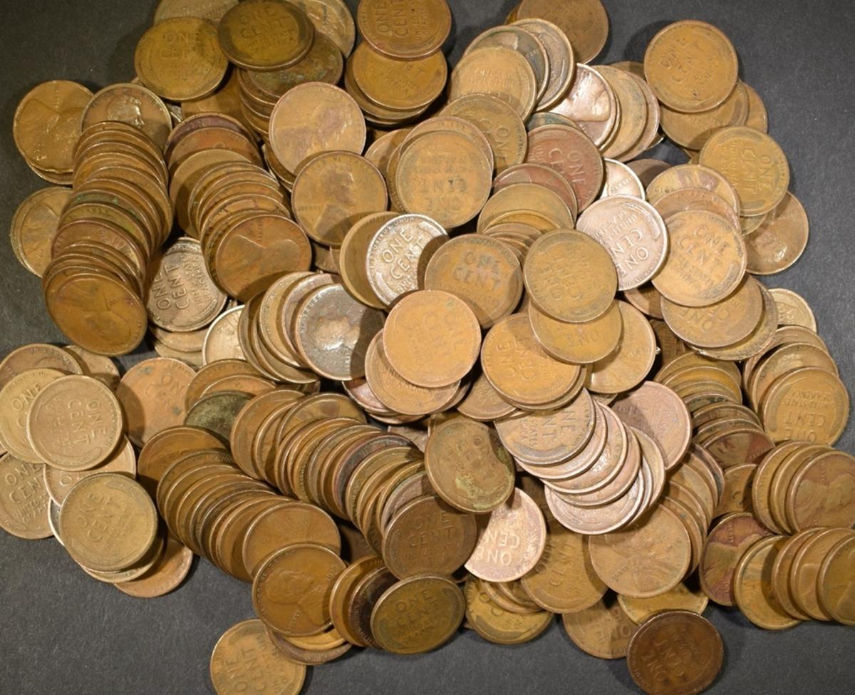 250-MIXED CIRC LINCOLN CENTS FROM THE TEEN'S