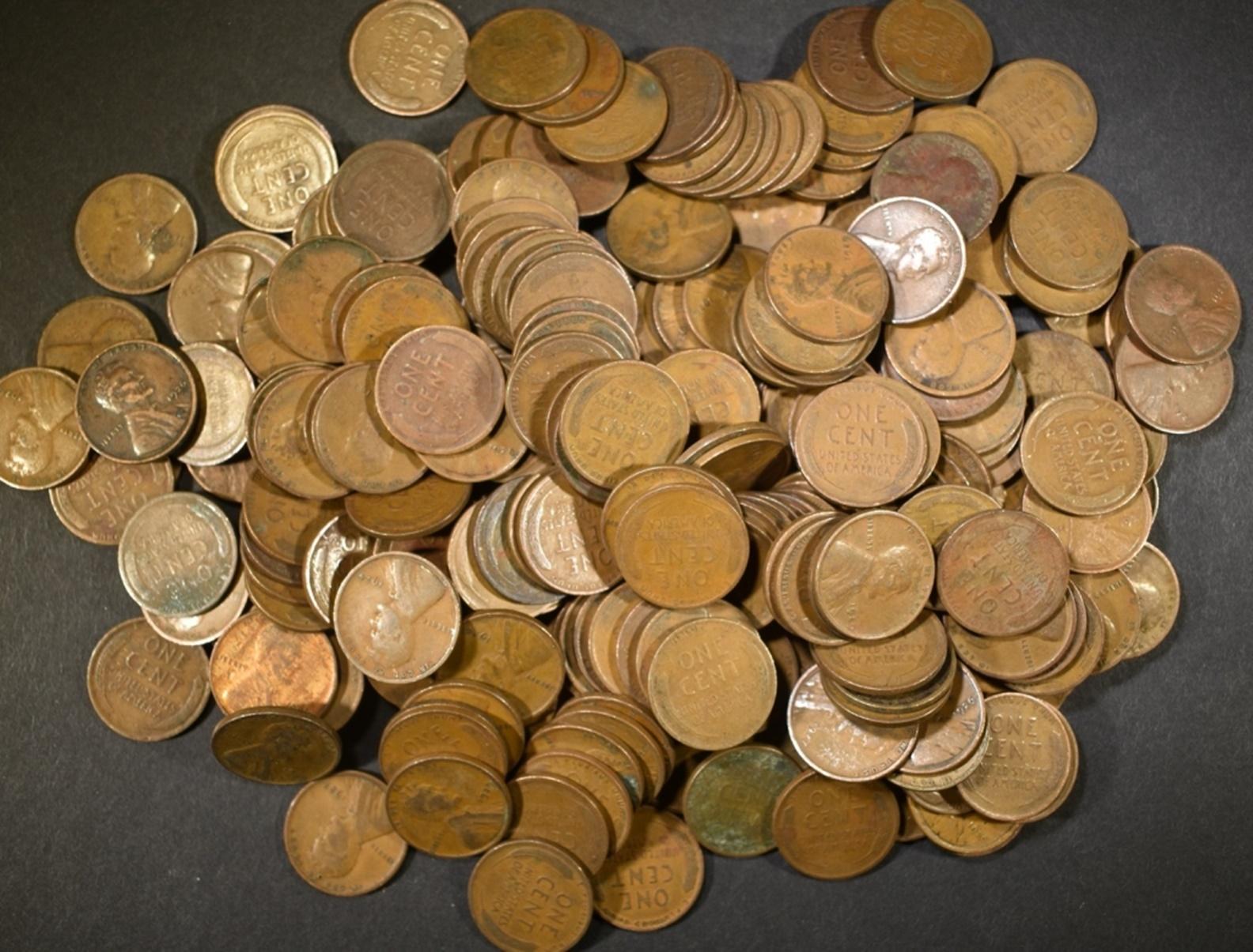 250-MIXED CIRC LINCOLN CENTS FROM THE 1920'S