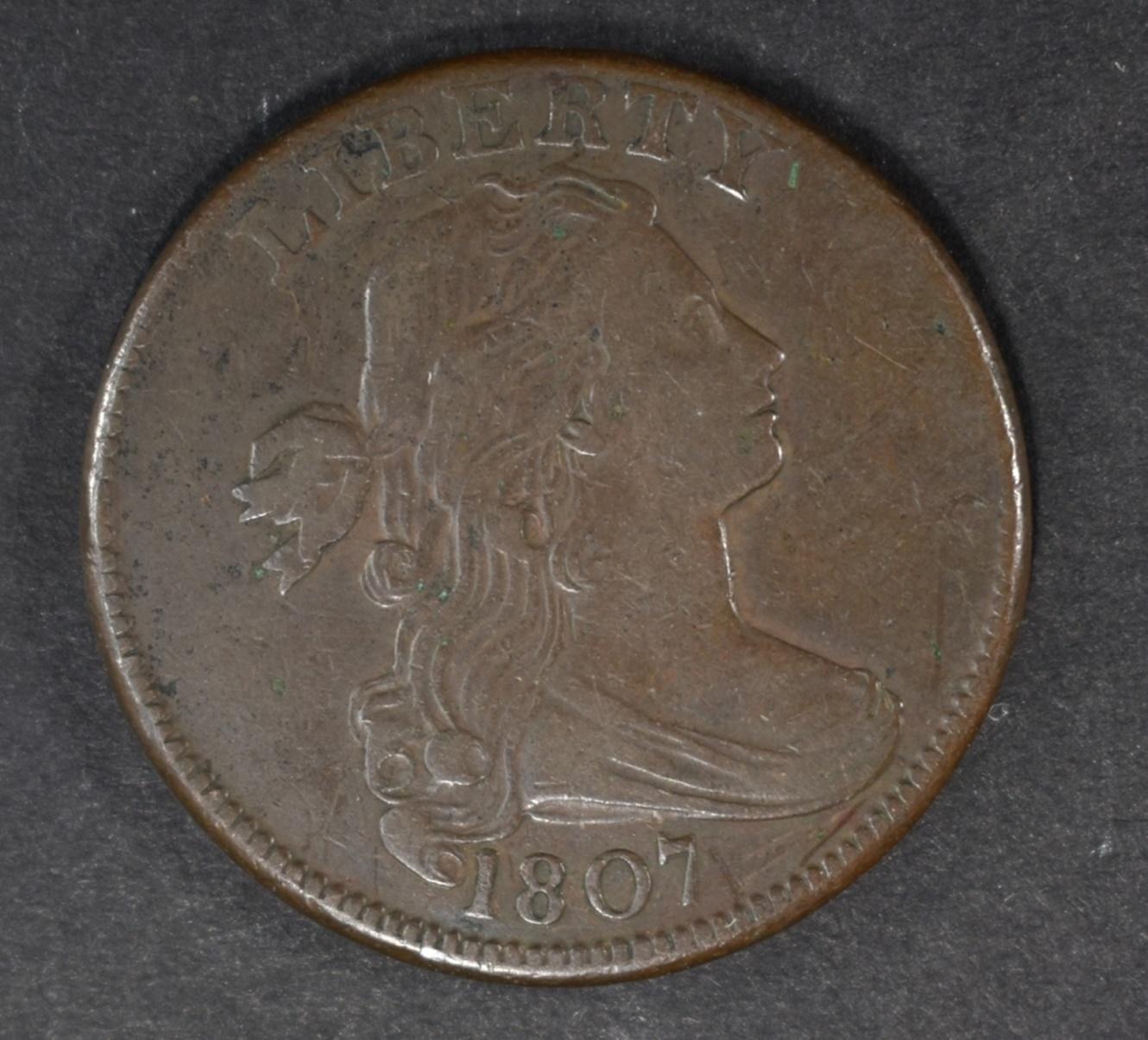 1807 LARGE CENT VF/XF