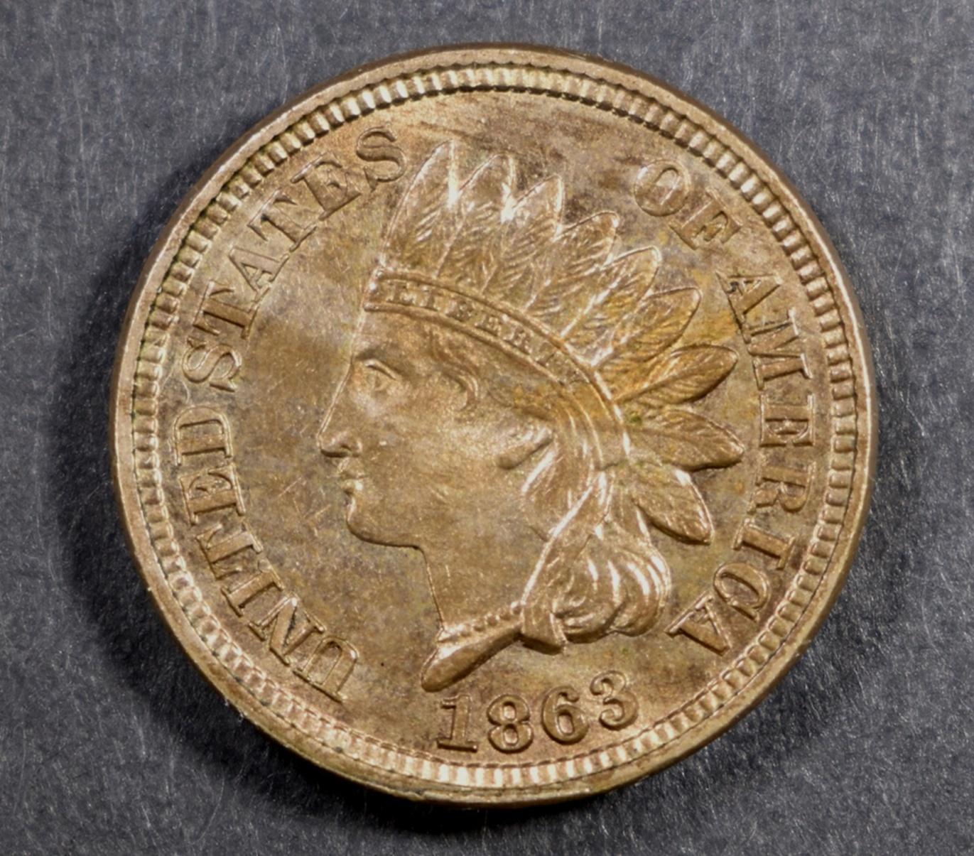 1863 INDIAN CENT BU