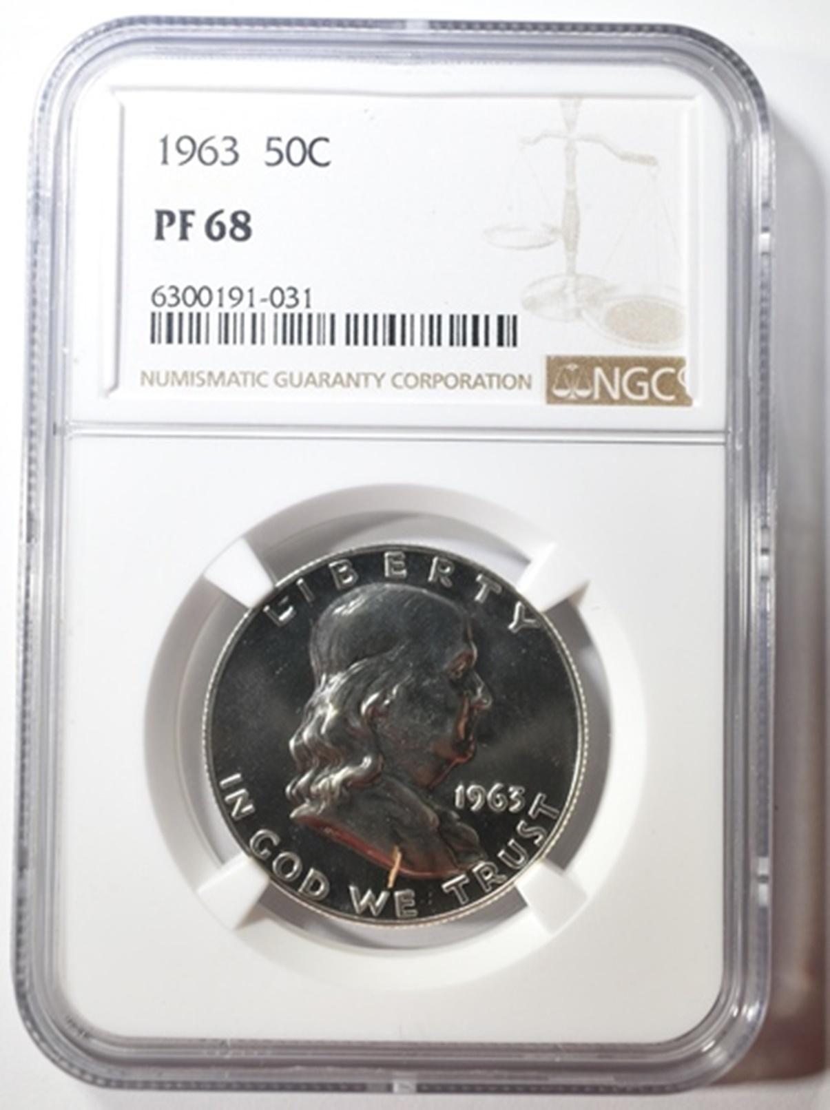 1963 FRANKLIN HALF DOLLAR  NGC PF 68