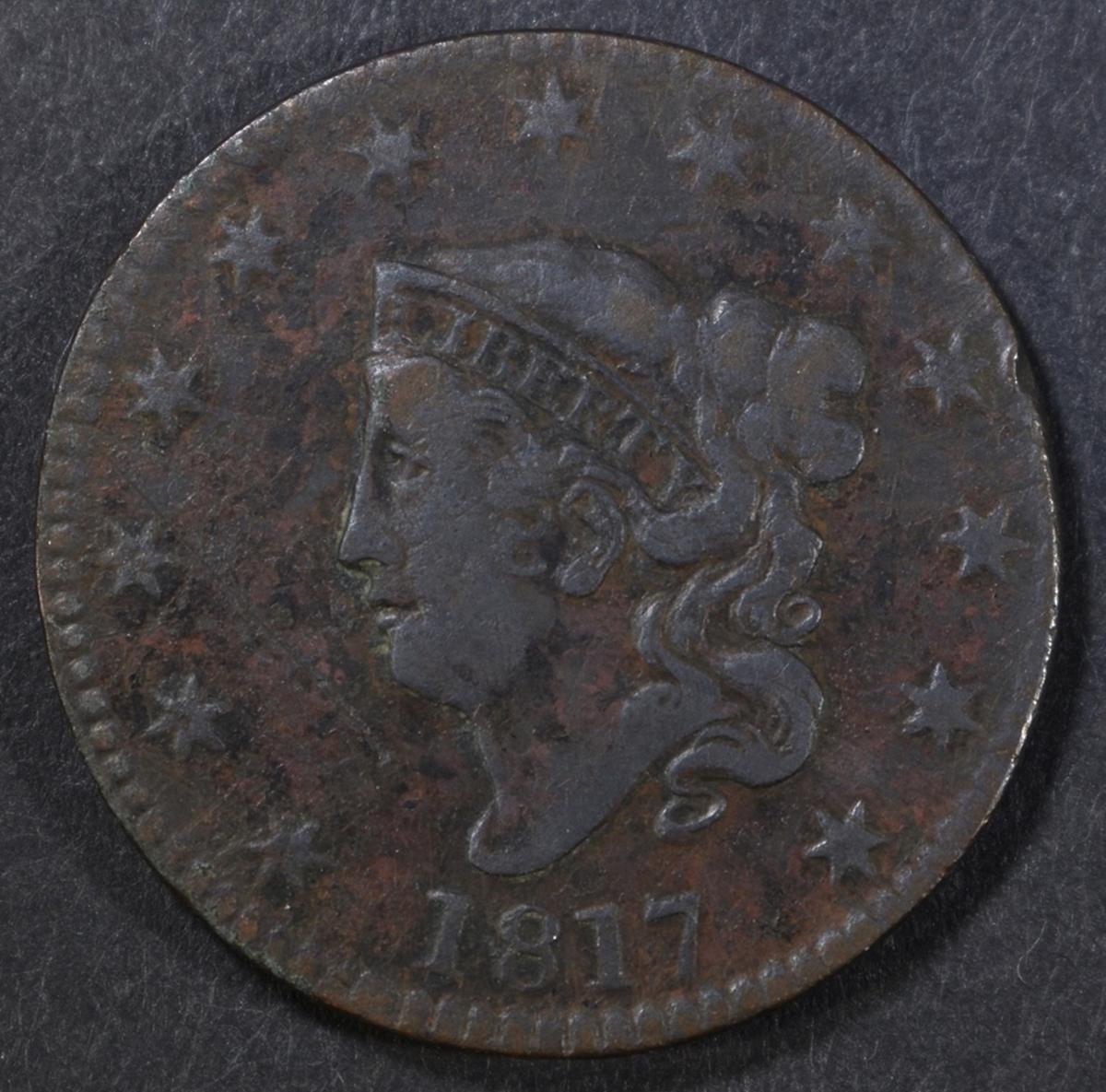 1817 LARGE CENT F/VF