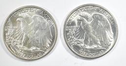 1942 GEM BU & 43 CH BU WALKING LIBERTY HALVES