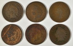 (6) 1864 INDIAN HEAD CENTS CIR