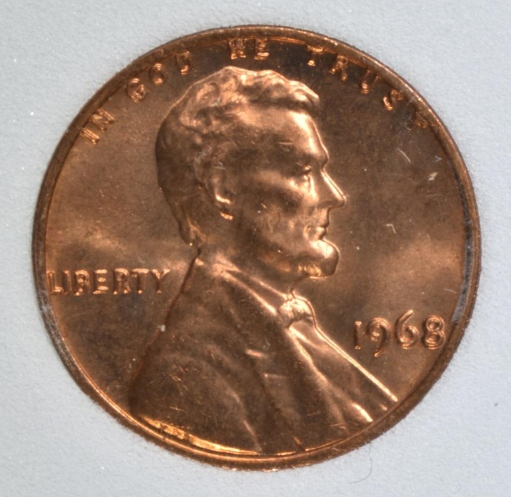 1968 LINCOLN CENT SUPERB GEM+ RD