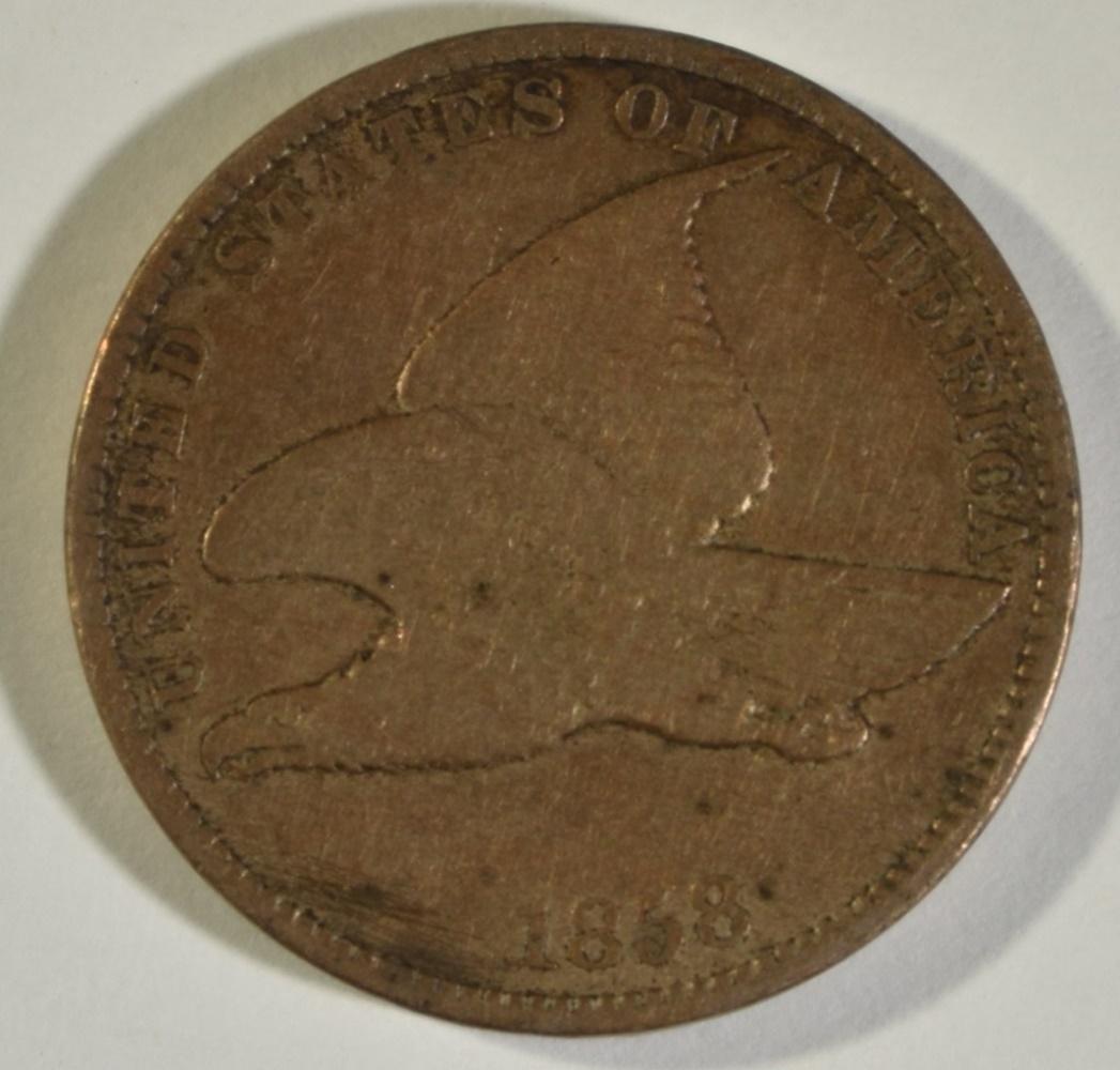 1858 FLYING EAGLE CENT VF