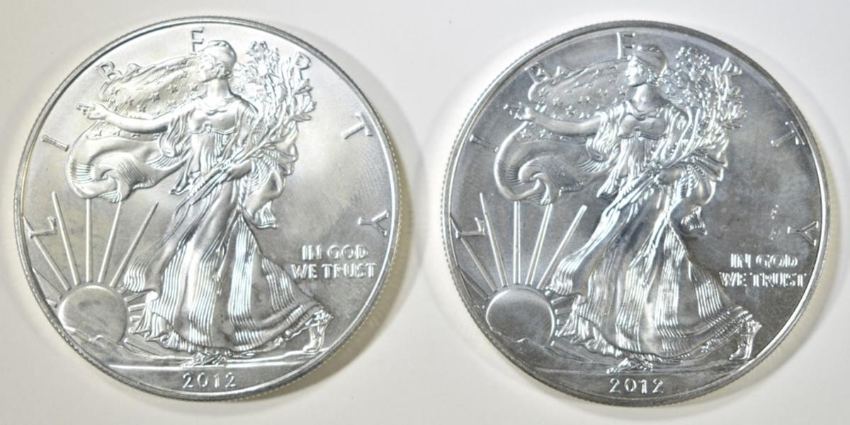 2-2012 BU AMERICAN SILVER EAGLES