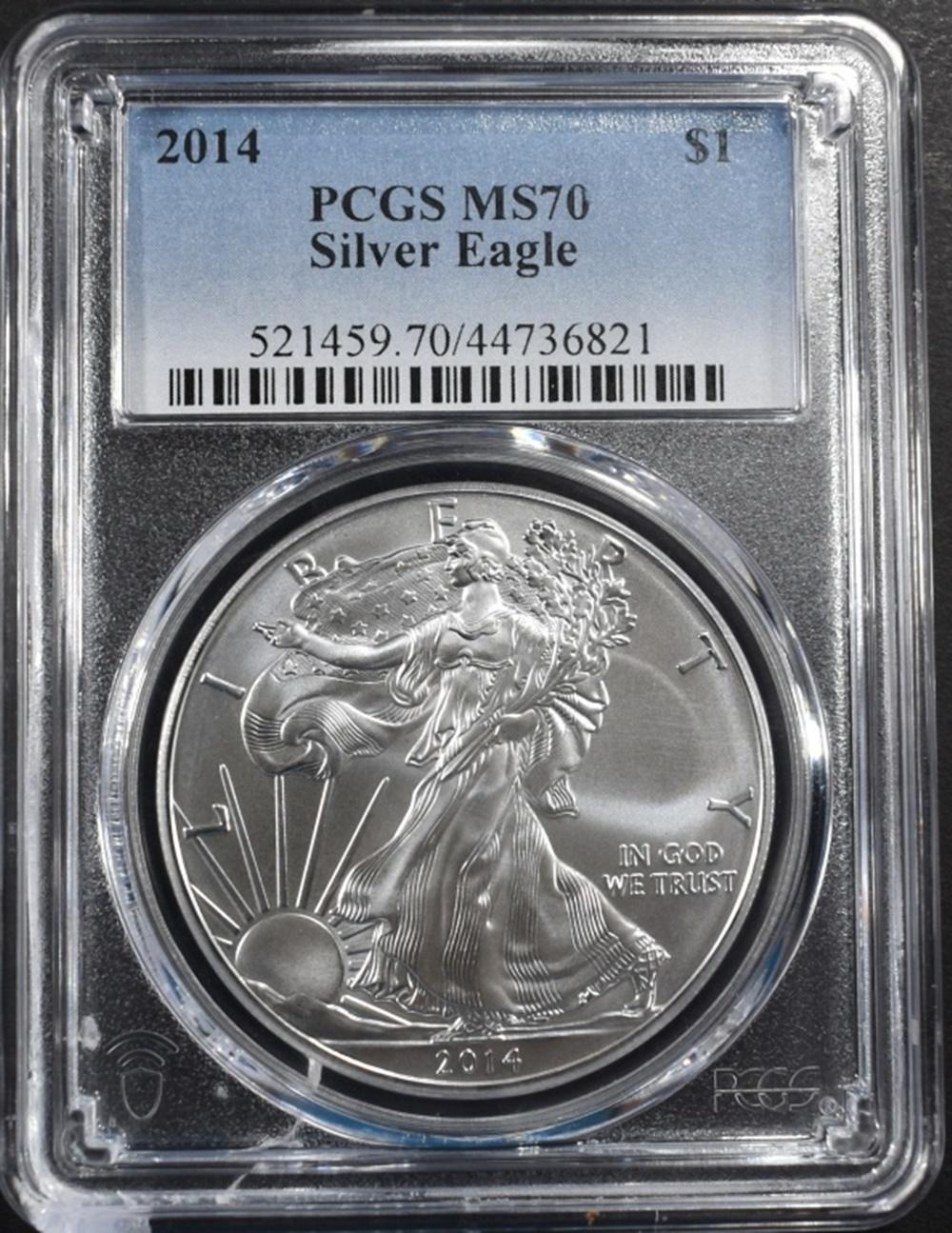 2014 AMERICAN SILVER EAGLE PCGS MS 70