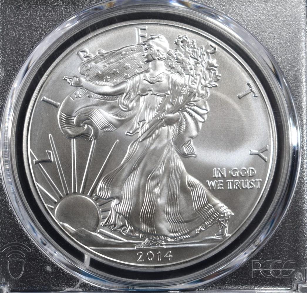 2014 AMERICAN SILVER EAGLE PCGS MS 70