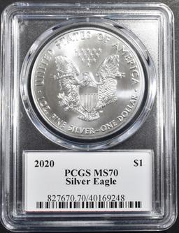 2020 AMERICAN SILVER EAGLE PCGS MS 70