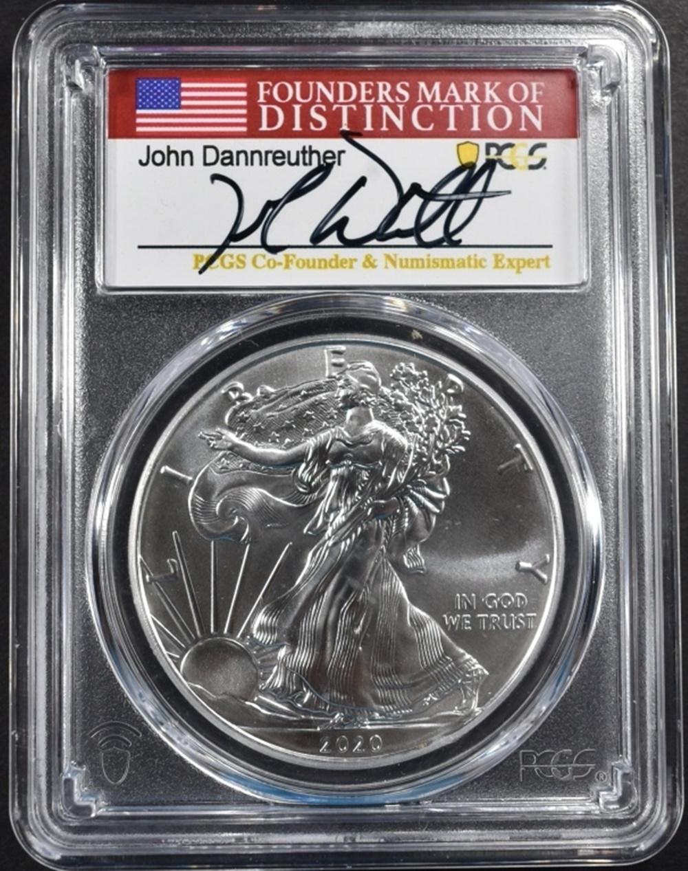 2020-(S)  SILVER EAGLE PCGS MS-70 EMERG ISSUE