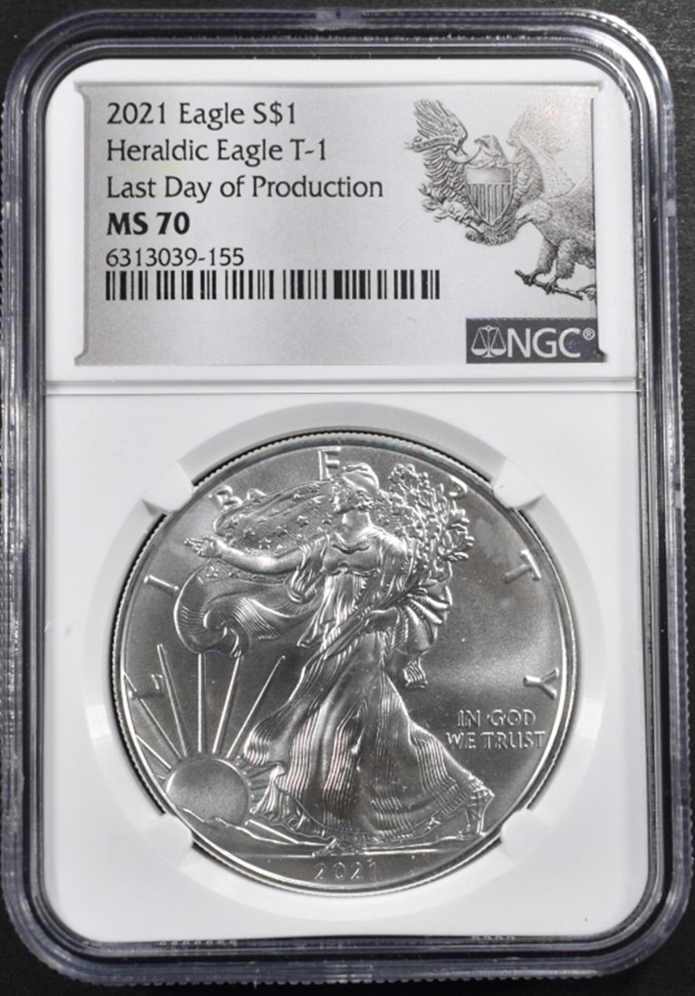 2021 T1 SILVER EAGLE NGC MS 70 LAST DAY