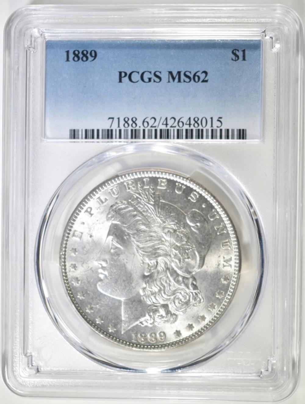 1889 MORGAN DOLLAR PCGS MS62