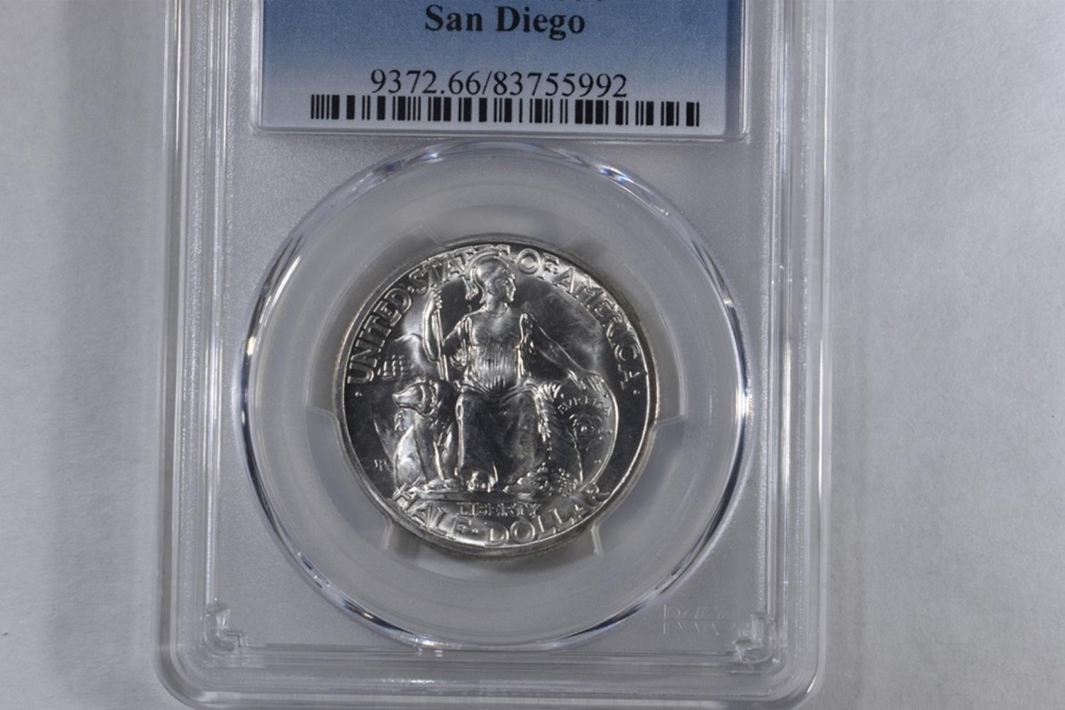 1936-D SAN DIEGO COMMEM HALF DOLLAR PCGS MS 66