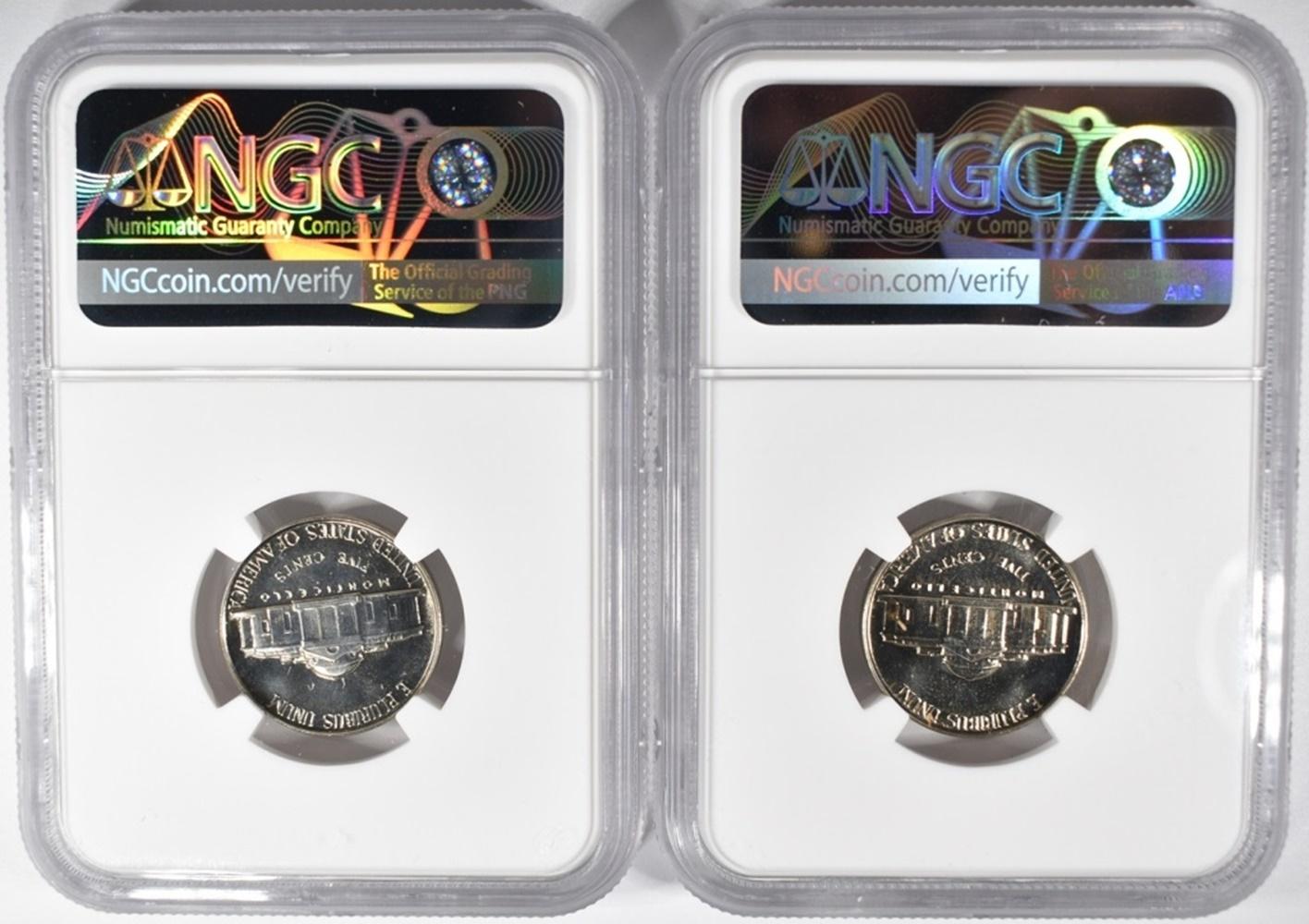 (2) 1957 JEFFERSON NICKELS NGC PF-68