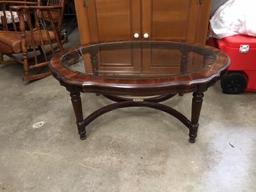 Oval Glass Top Table