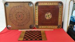 3 wooden game boards