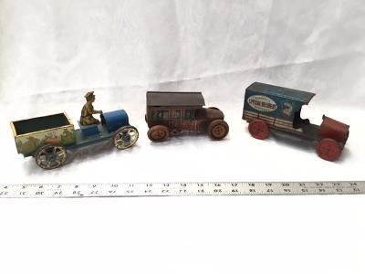 3 Tin Type Trucks