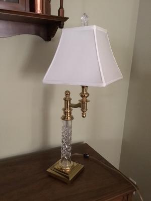 Brass and Crystal Lamp