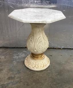 16" Faux Marble Top Fern Stand