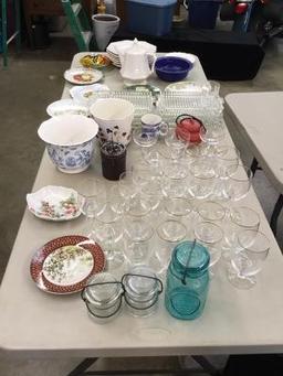 Glassware, Dishes, Etc