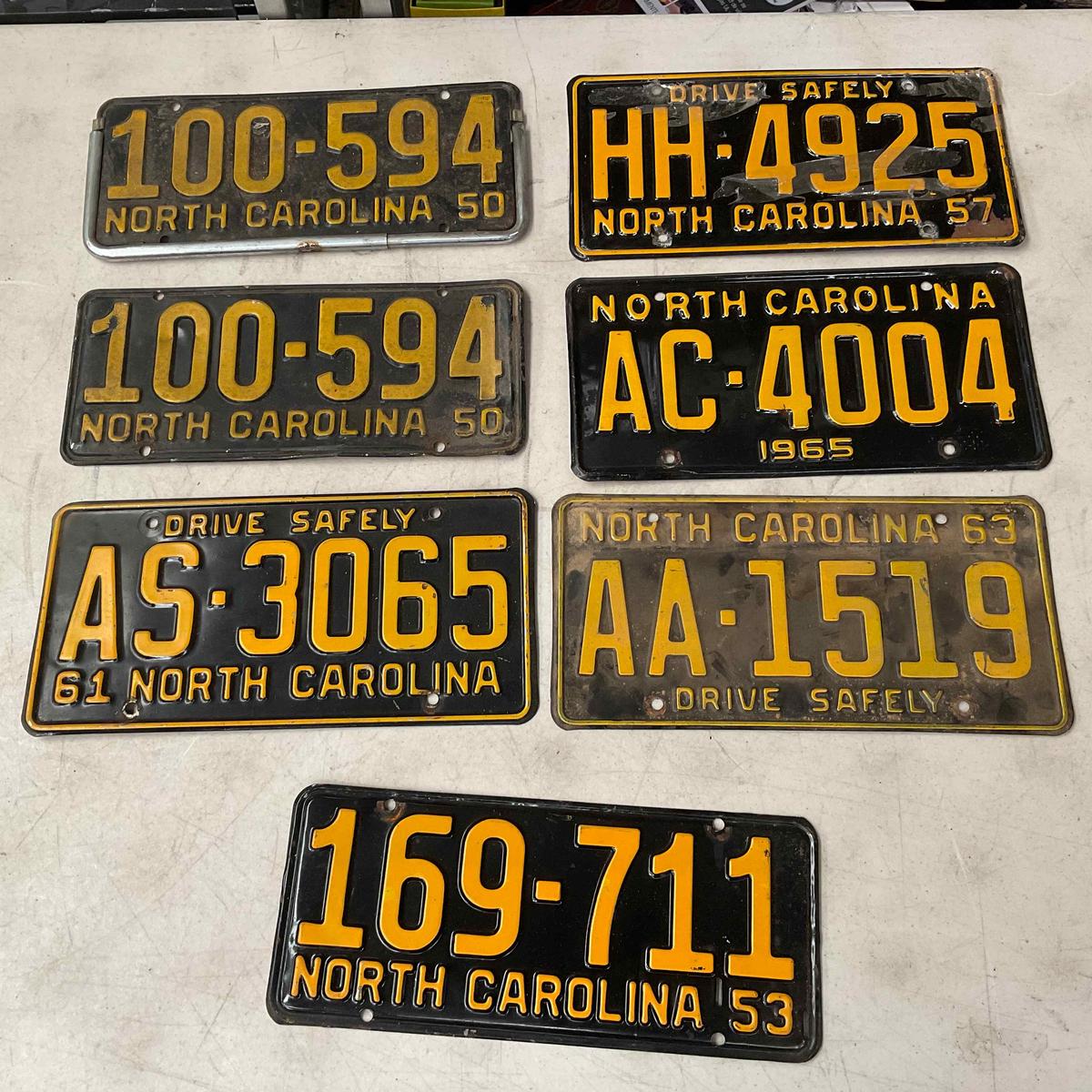 7 NC license plates