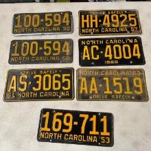 7 NC license plates