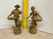 Pair Metal Figures