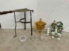 Assorted Glassware, Trivet, Doorstep