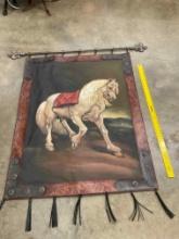 Leather Wall Hanging w/Painting
