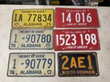 6 license plates