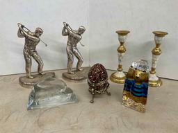 Golf Bookends, Musical Egg, Etc