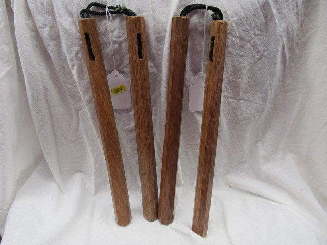 2 pairs of Oak Nunchakus, both for one money