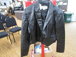 Chess KIng leather ladies waist jacket size 42
